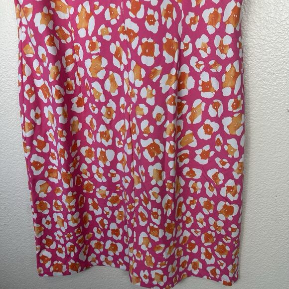 J McLaughlin Sophia Sleeveless Dress XL Catalina Cloth Pink Floral Coastal Chic - Picture 7 of 11